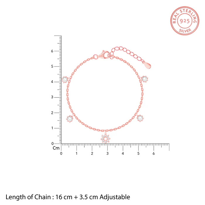 Anushka Sharma Rose Gold Flower Charm Bracelet - Image 4
