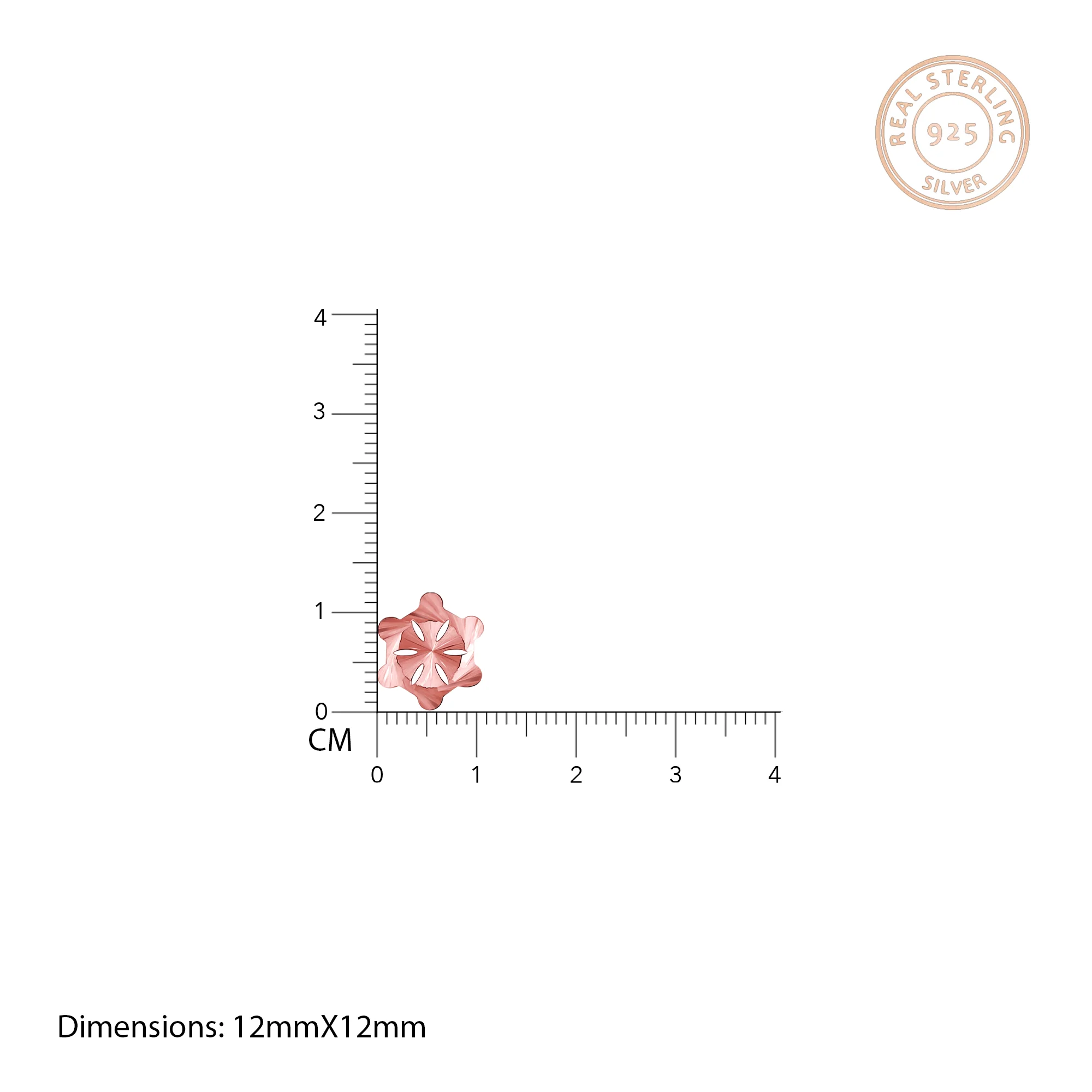 Rose Gold Flower Stud Earrings - Image 4