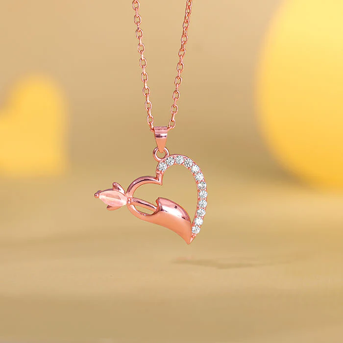 Rose Gold Forevermore Pendant With Link Chain - Image 2
