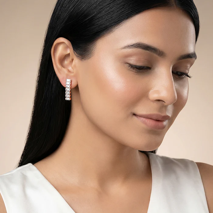 Rose Gold Glow Dangler Earrings - Image 3