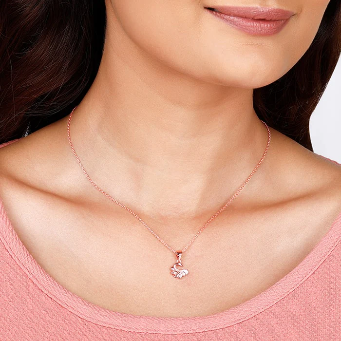 Rose Gold Graceful Swan Pendant With Link Chain - Image 3