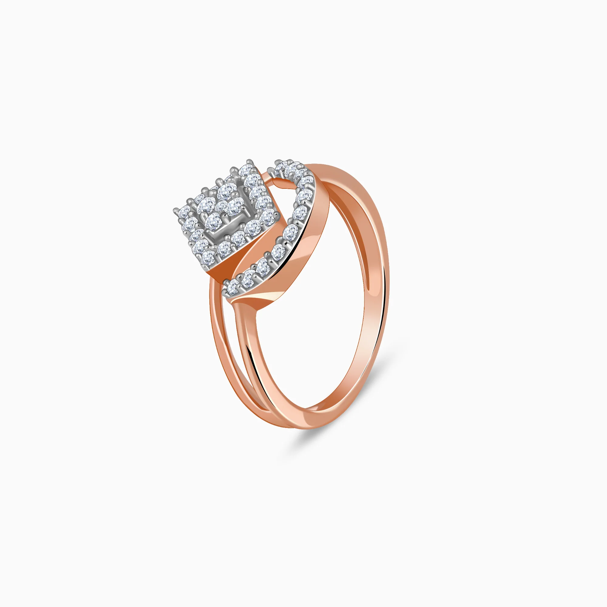 Rose Gold Halo Prism Lab Grown Diamond Ring - Image 4