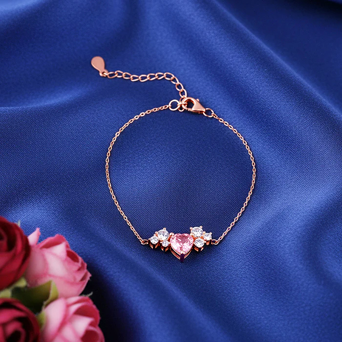 Rose Gold Heart Beat Bracelet - Image 2