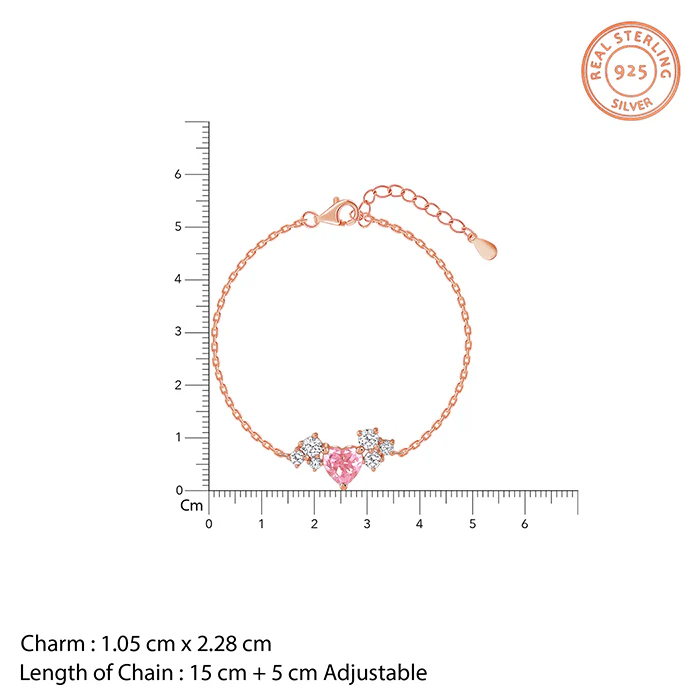 Rose Gold Heart Beat Bracelet - Image 4