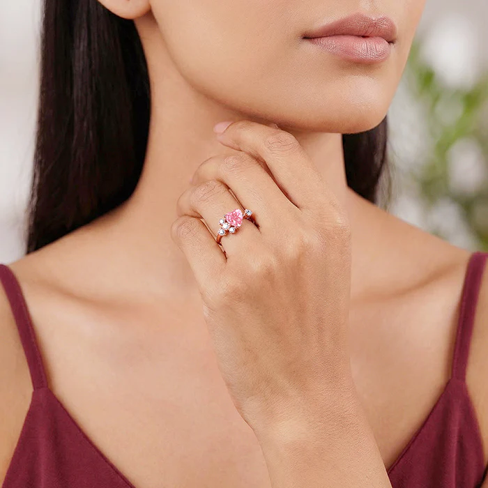 Rose Gold Heart Beat Ring - Image 3