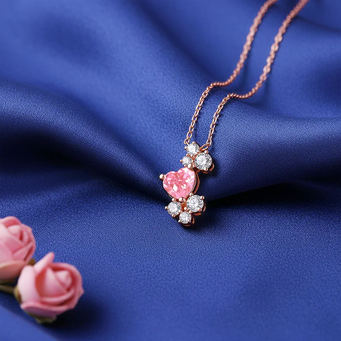 Rose Gold Heart Beats Necklace - Image 2