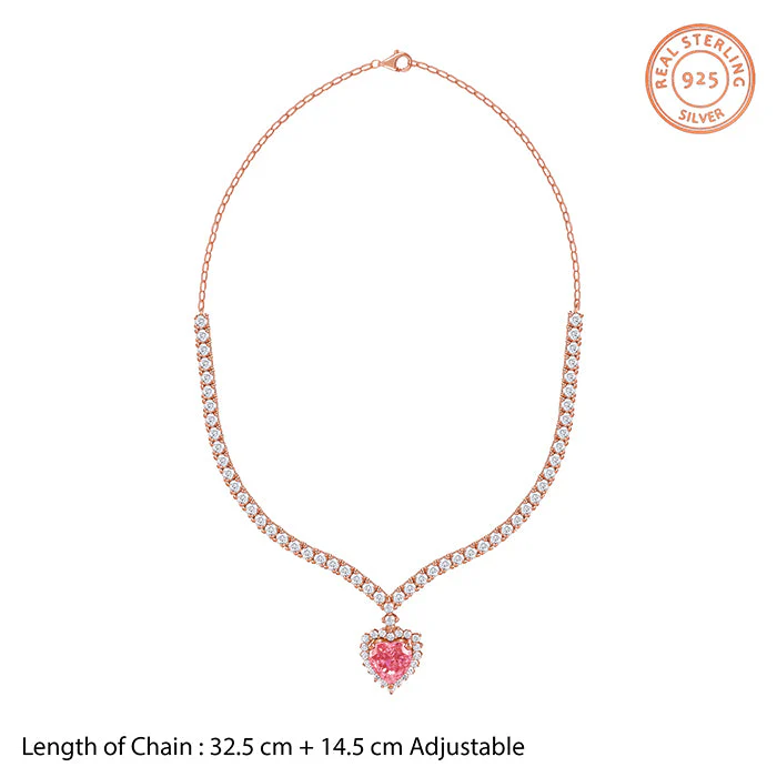 Rose Gold Heart Empress Necklace - Image 4