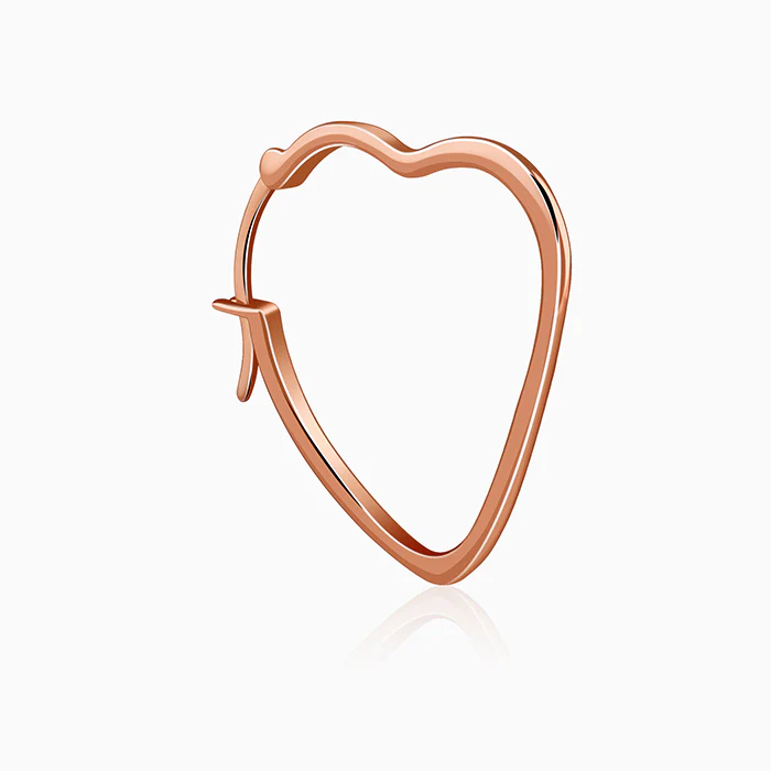 Rose Gold Heart It Hoop Earrings - Image 4