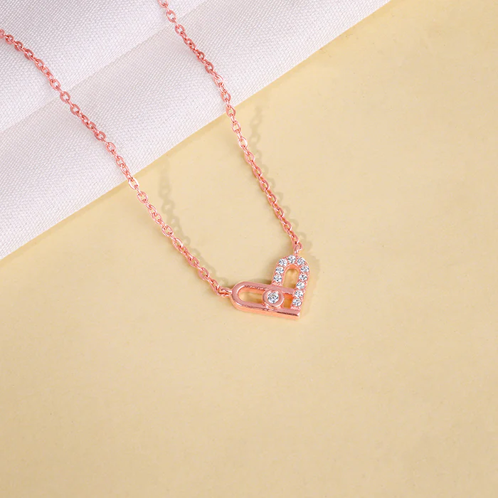 Rose Gold Heart Necklace - Image 2