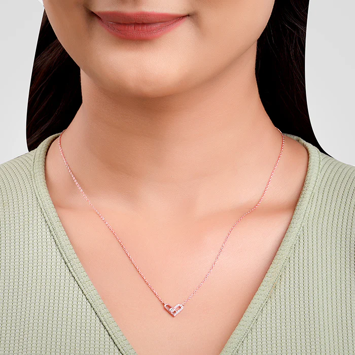 Rose Gold Heart Necklace - Image 3