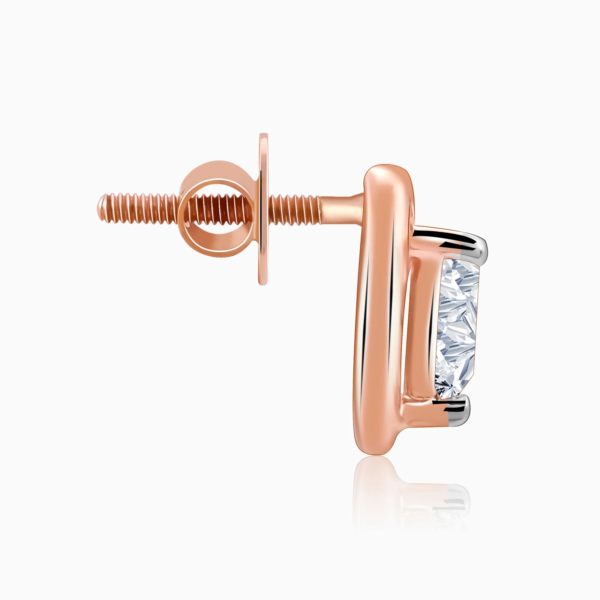 Rose Gold Heart Throb Lab Grown Diamond Earrings - Image 5