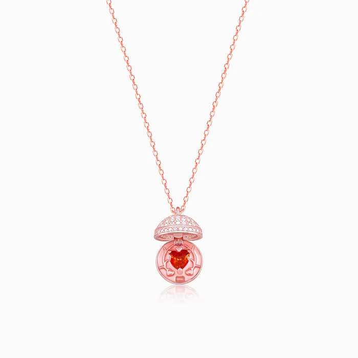 Rose Gold Heart Treasures Pendant With Link Chain - Image 2