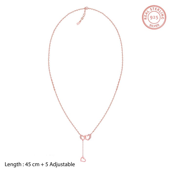 Rose Gold Hearts Dripping with Love Necklace - Image 5