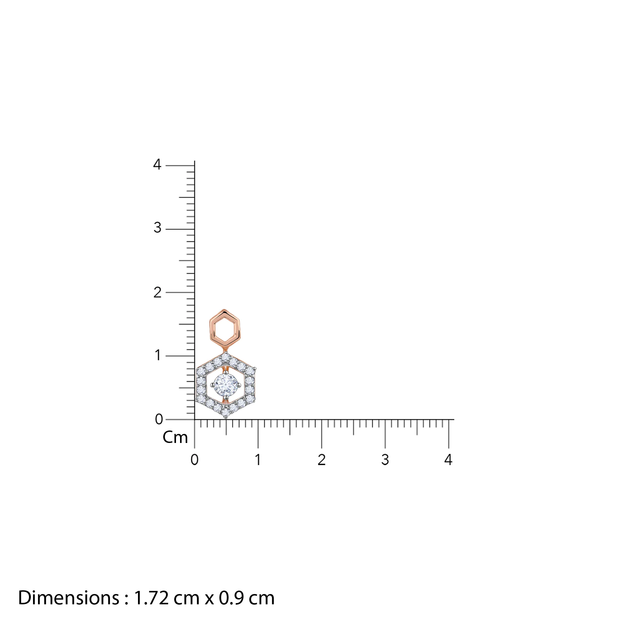 Rose Gold Hexagon Diamond Pendant - Image 6