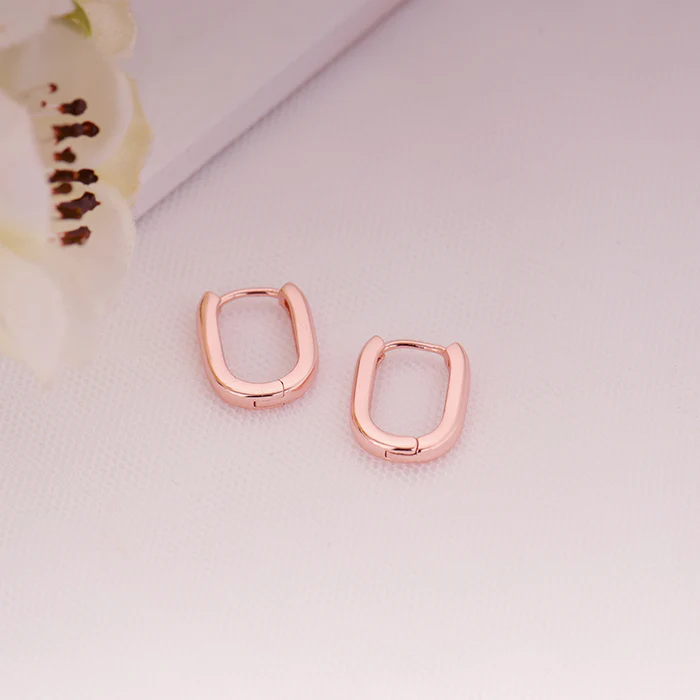 Rose Gold Loopy Hoop Earrings - Image 2