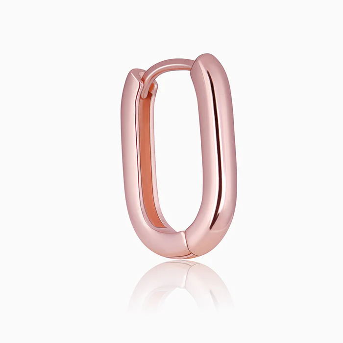 Rose Gold Loopy Hoop Earrings - Image 5