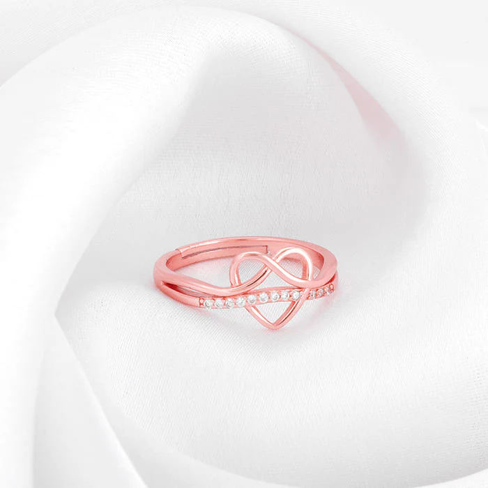 Rose Gold Infinite Heart Ring - Image 2