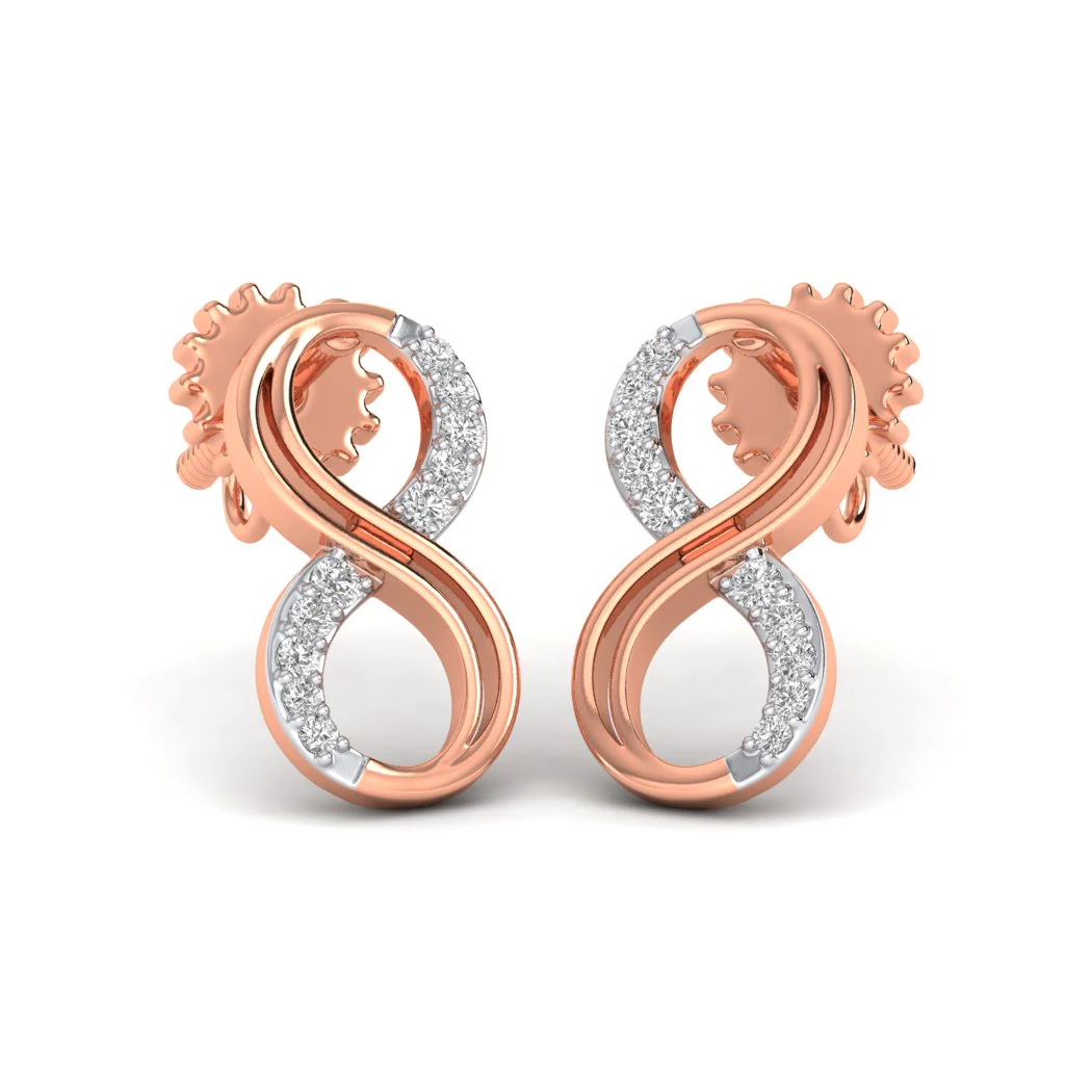 Rose Gold Infinite Joy Diamond Earrings - Image 2