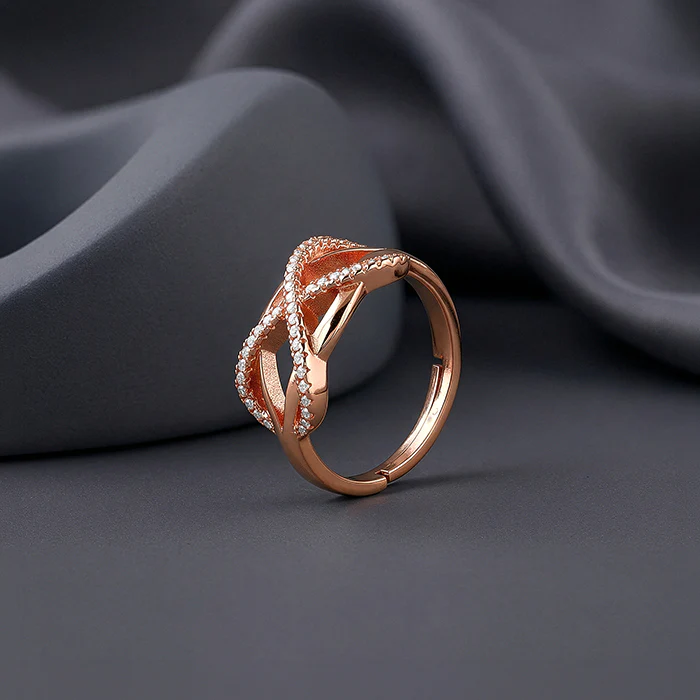 Rose Gold Infinity Bling Ring (Size 12) - Image 2