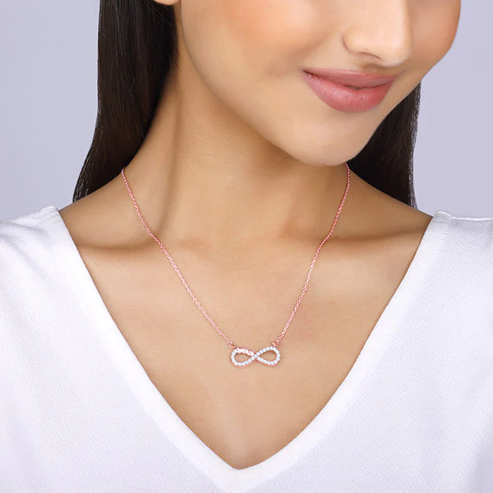 Rose Gold Infinity Heart Necklace - Image 3