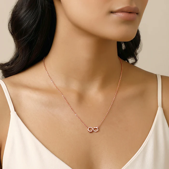 Rose Gold Infinity Necklace - Image 3