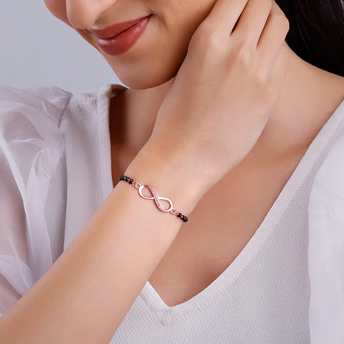 Rose Gold Eternity Mangalsutra Bracelet - Image 3