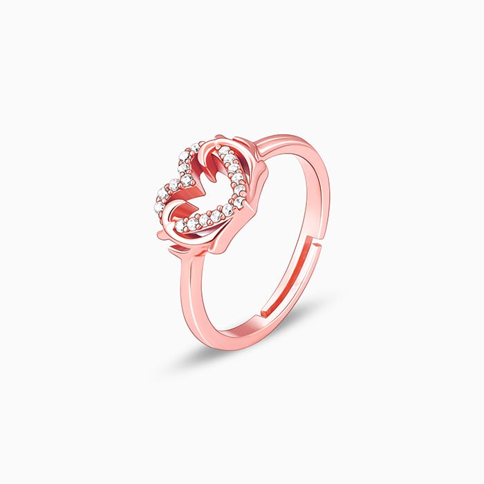 Rose Gold Intertwined In Love Ring - Image 5