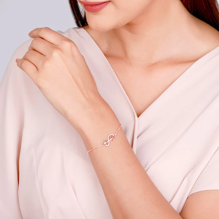Rose Gold Intertwined Leaves Bracelet - Image 3