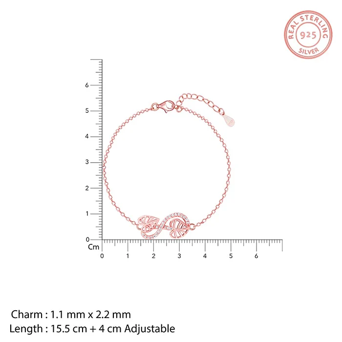 Rose Gold Intertwined Leaves Bracelet - Image 4