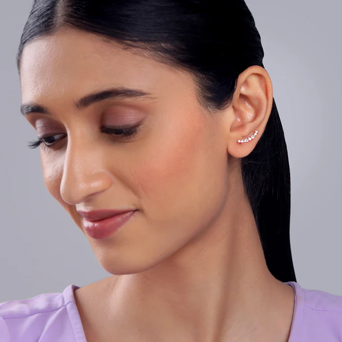 Rose Gold Ivy Whisper Ear Piercing - Image 3