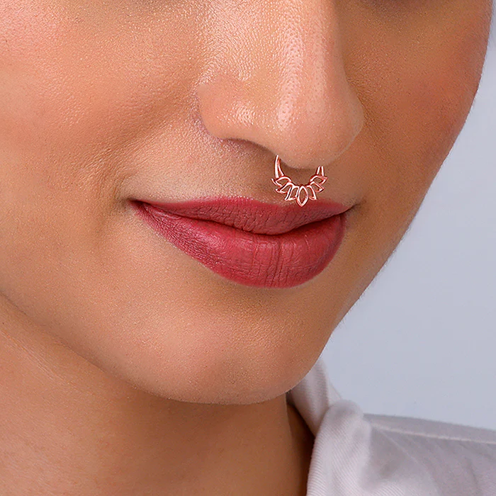 Rose Gold Kamal Septum Ring - Image 3