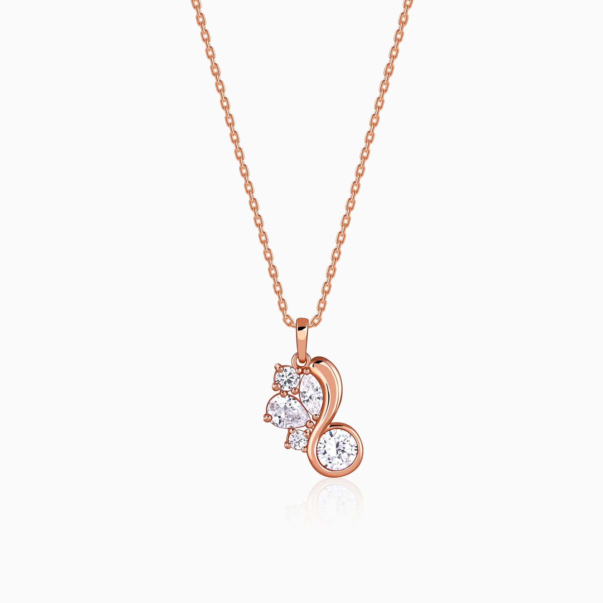 Rose Gold Dancing Queen Pendant With Link Chain - Image 3