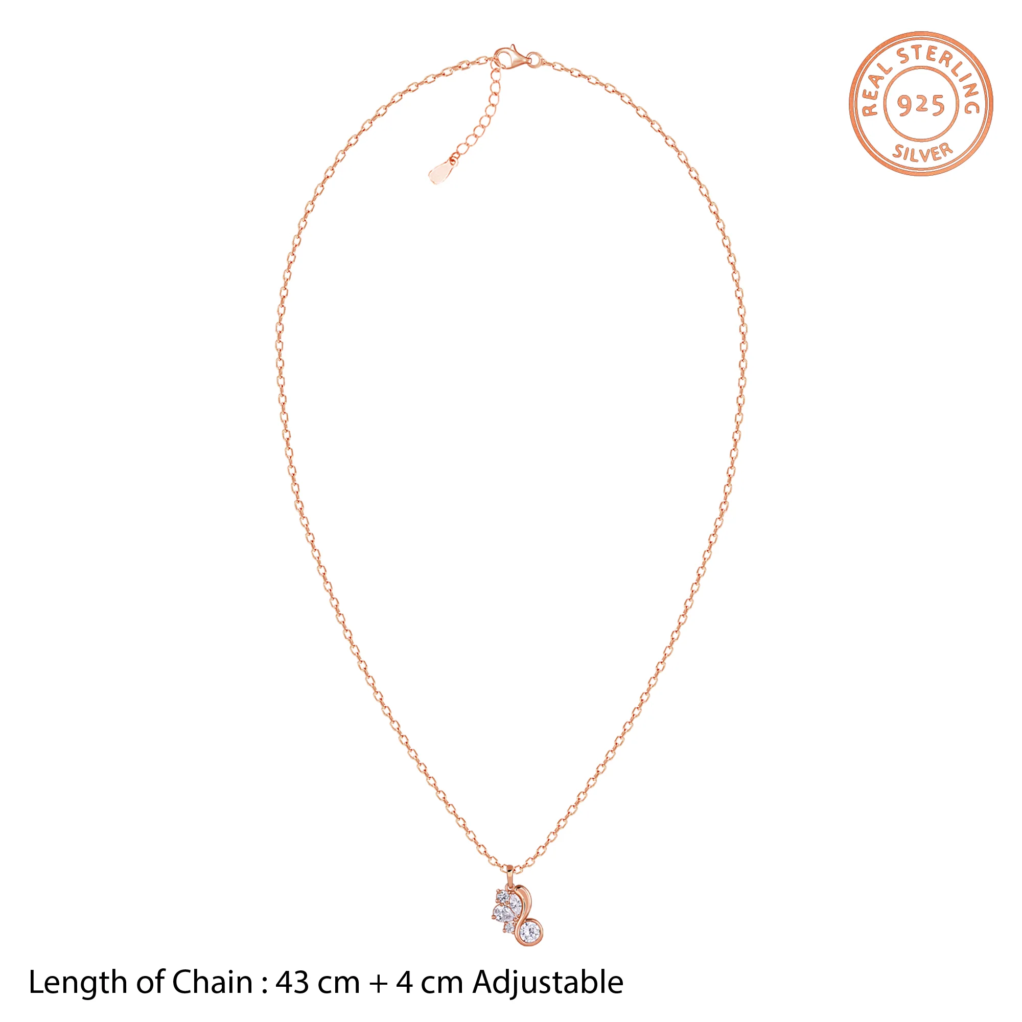 Rose Gold Dancing Queen Pendant With Link Chain - Image 6