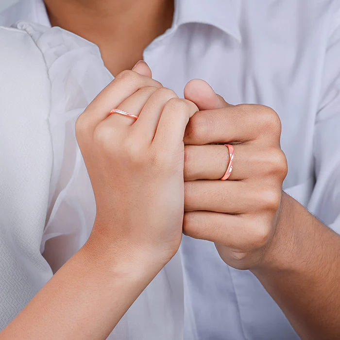 Rose Gold Mobius Couple Rings - Image 3