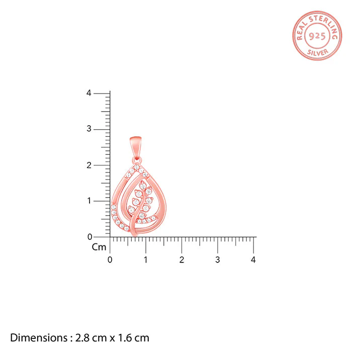Rose Gold Leaf Ritz Pendant With Link Chain - Image 5