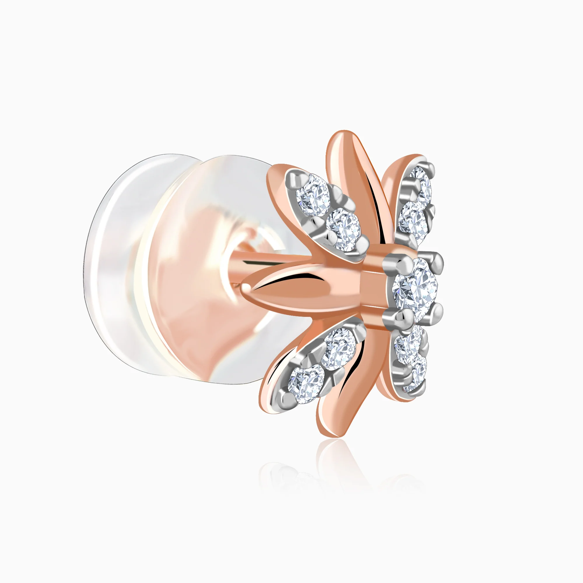 Rose Gold Lily Lab Grown Diamond Stud Earrings - Image 4