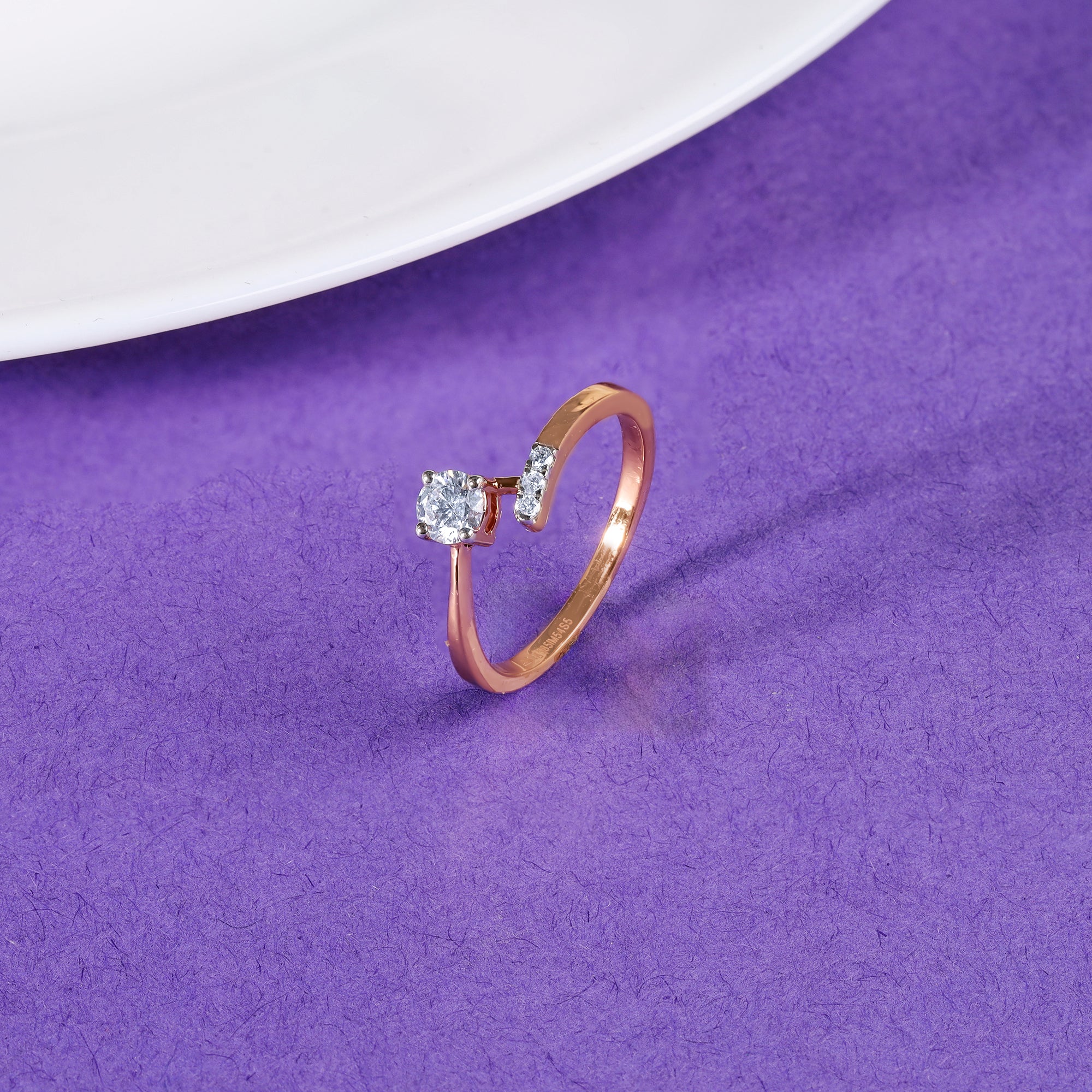 Rose Gold Linked in Love Solitaire Lab Grown Diamond Ring - Image 2