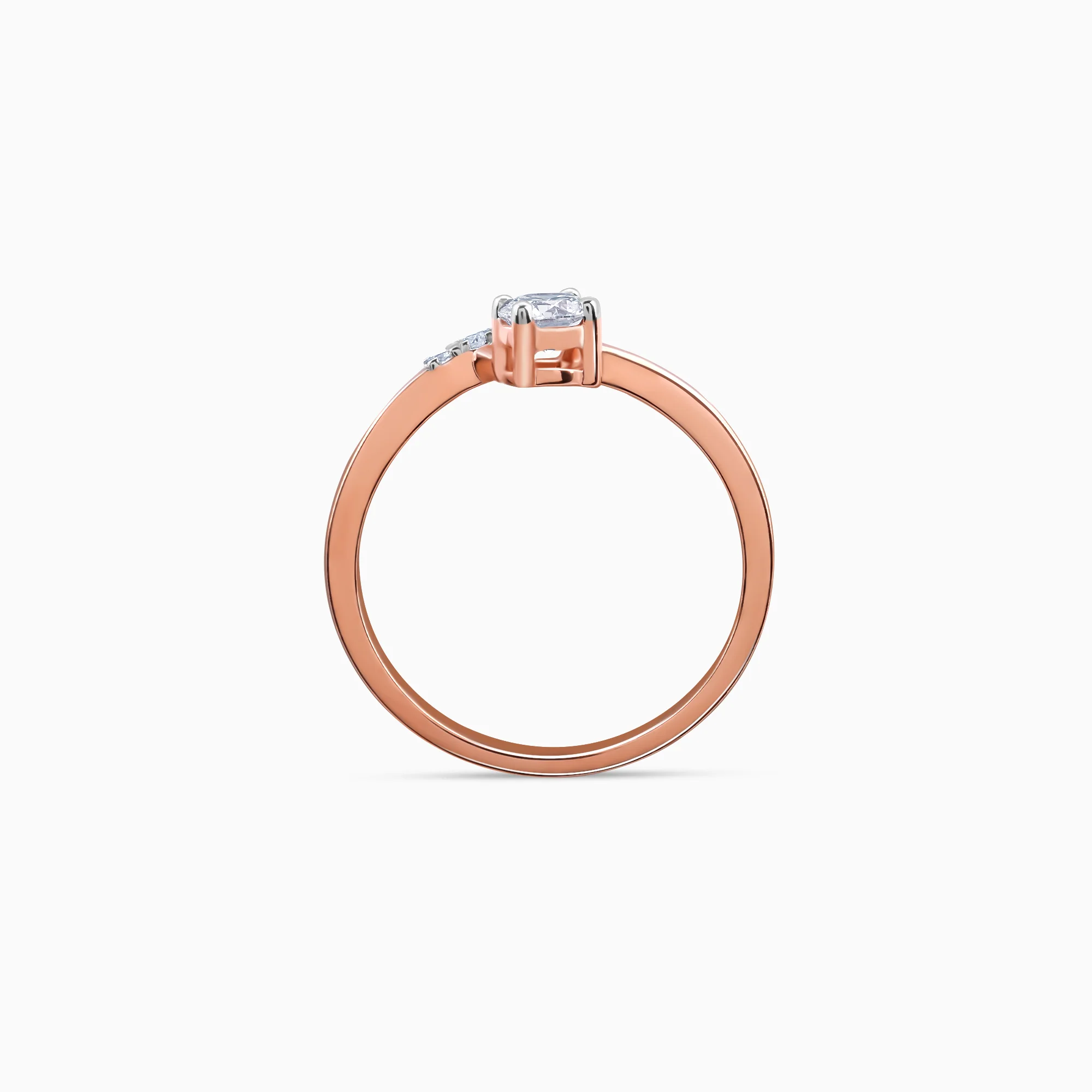 Rose Gold Linked in Love Solitaire Lab Grown Diamond Ring - Image 5