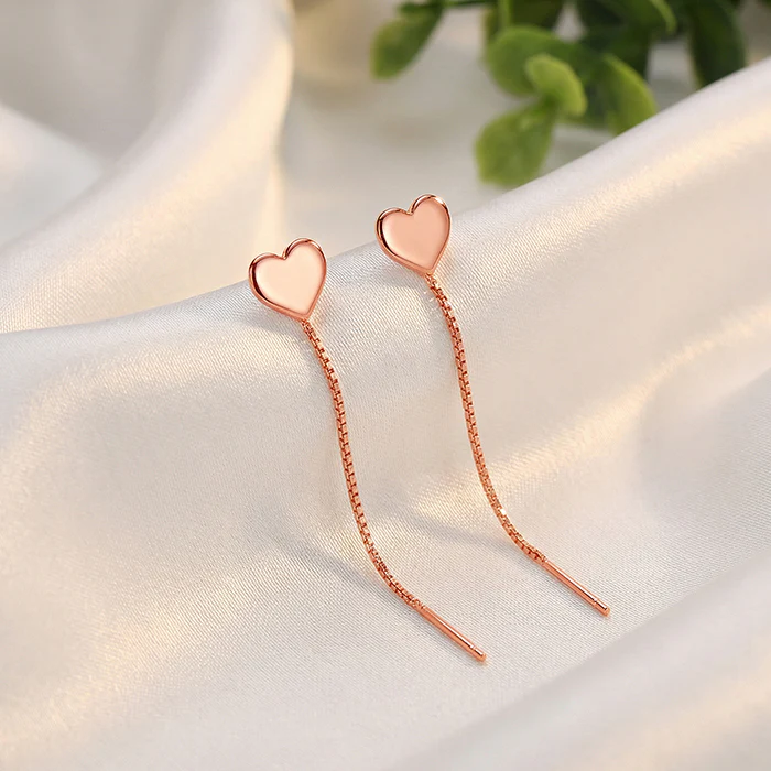 Rose Gold Love Note Sui Dhaga Earrings - Image 2