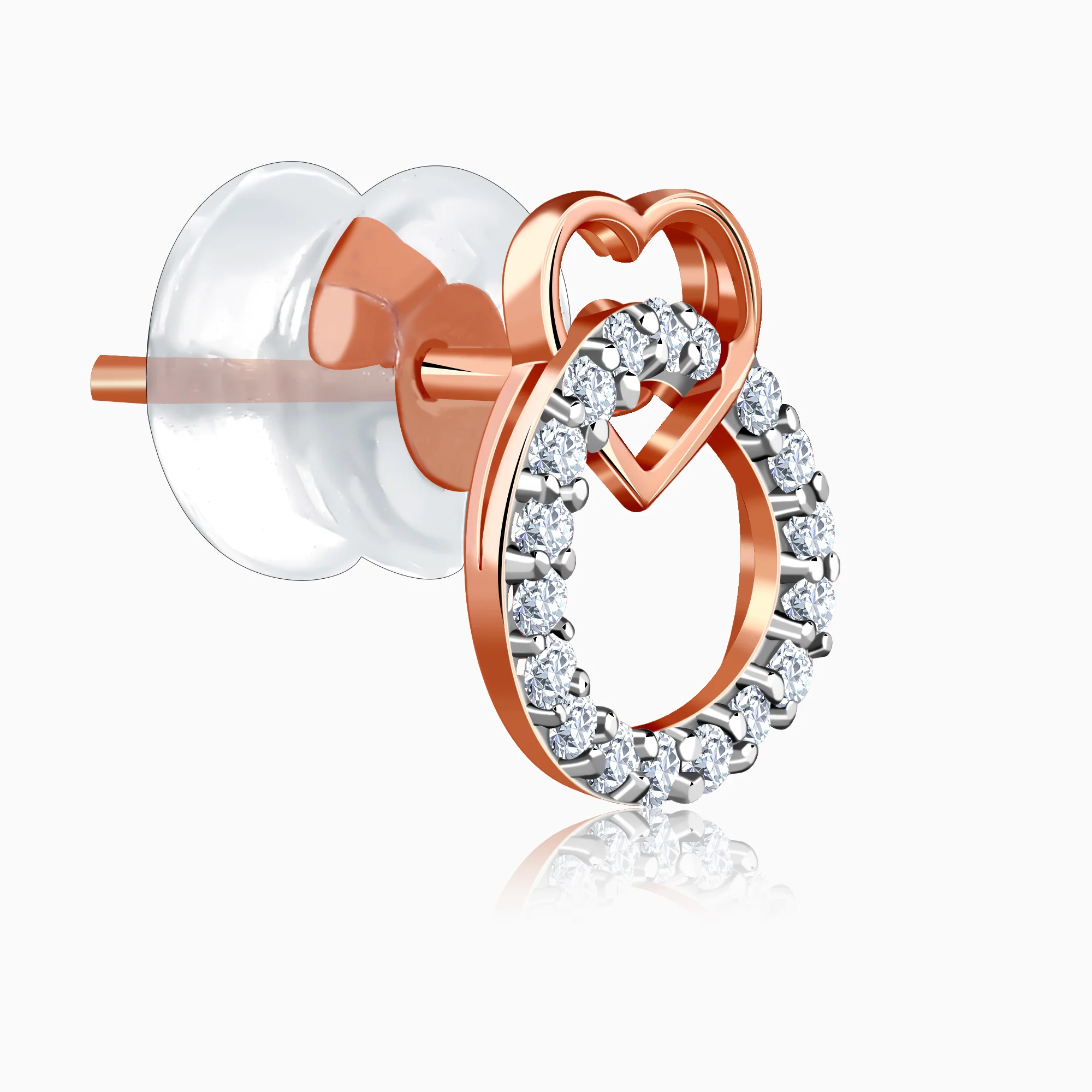 Rose Gold Love Orbit Lab Grown Diamond Earrings - Image 4