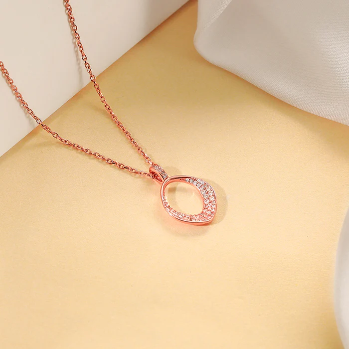 Rose Gold Lumina Pendant With Link Chain - Image 2