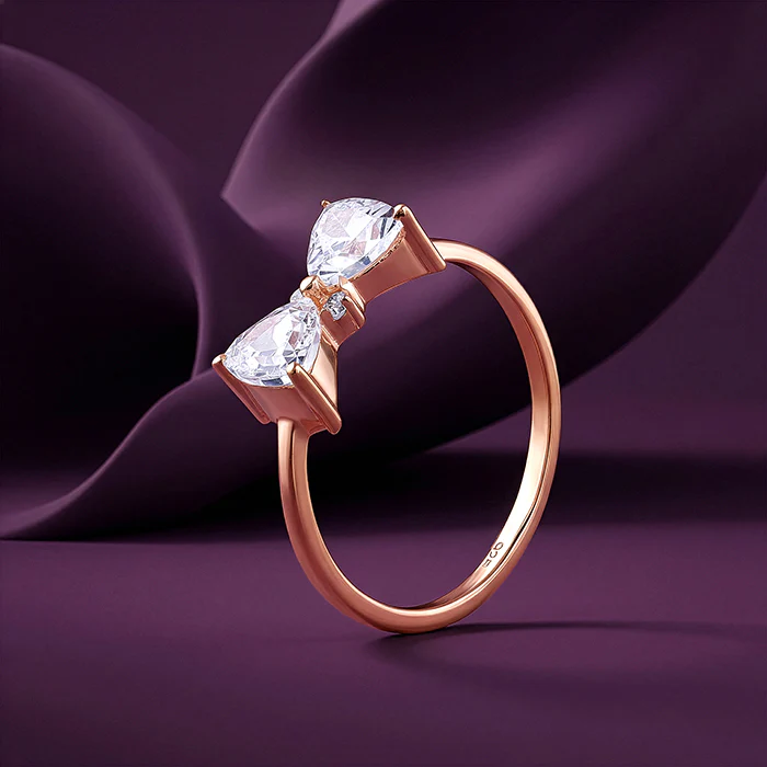 Rose Gold Luminous Bow Ring - Image 2