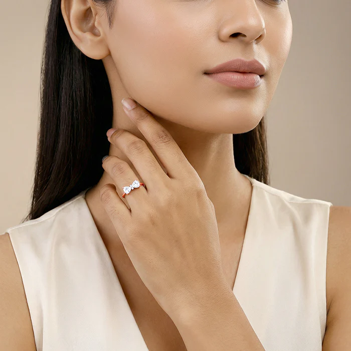 Rose Gold Luminous Bow Ring - Image 3