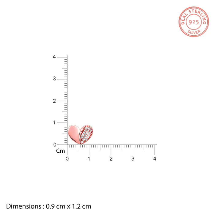Rose Gold Made for Each Other Stud Earrings - Image 5