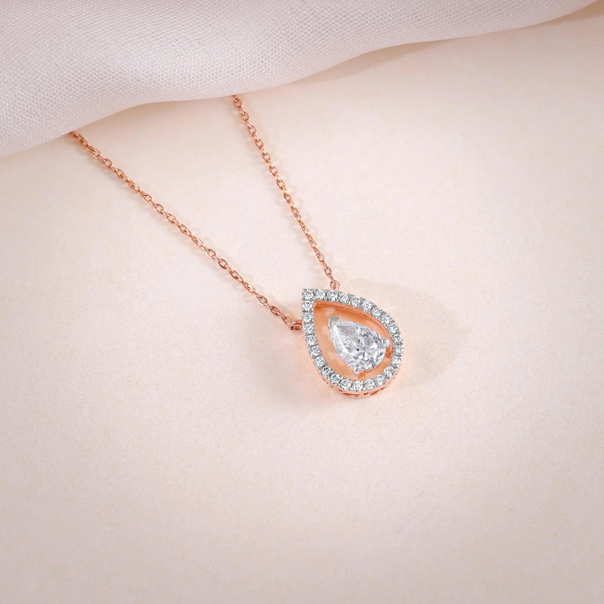 Rose Gold Magical Dewdrop Lab Grown Diamond Necklace - Image 2
