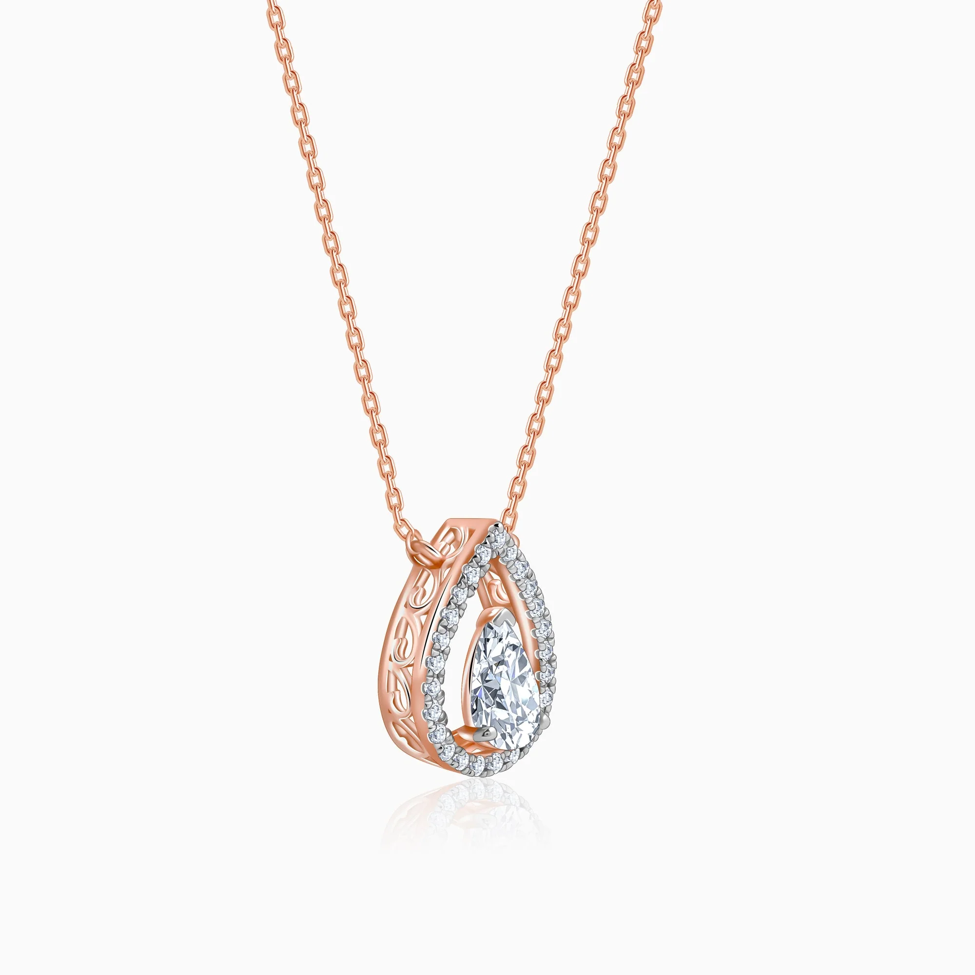 Rose Gold Magical Dewdrop Lab Grown Diamond Necklace - Image 4