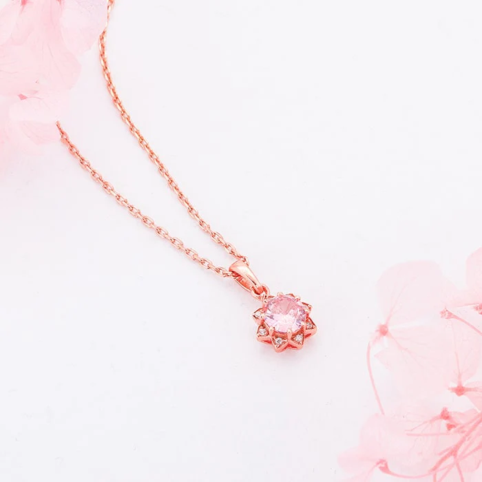 Rose Gold May You Always Bloom Pendant With Link Chain - Image 2
