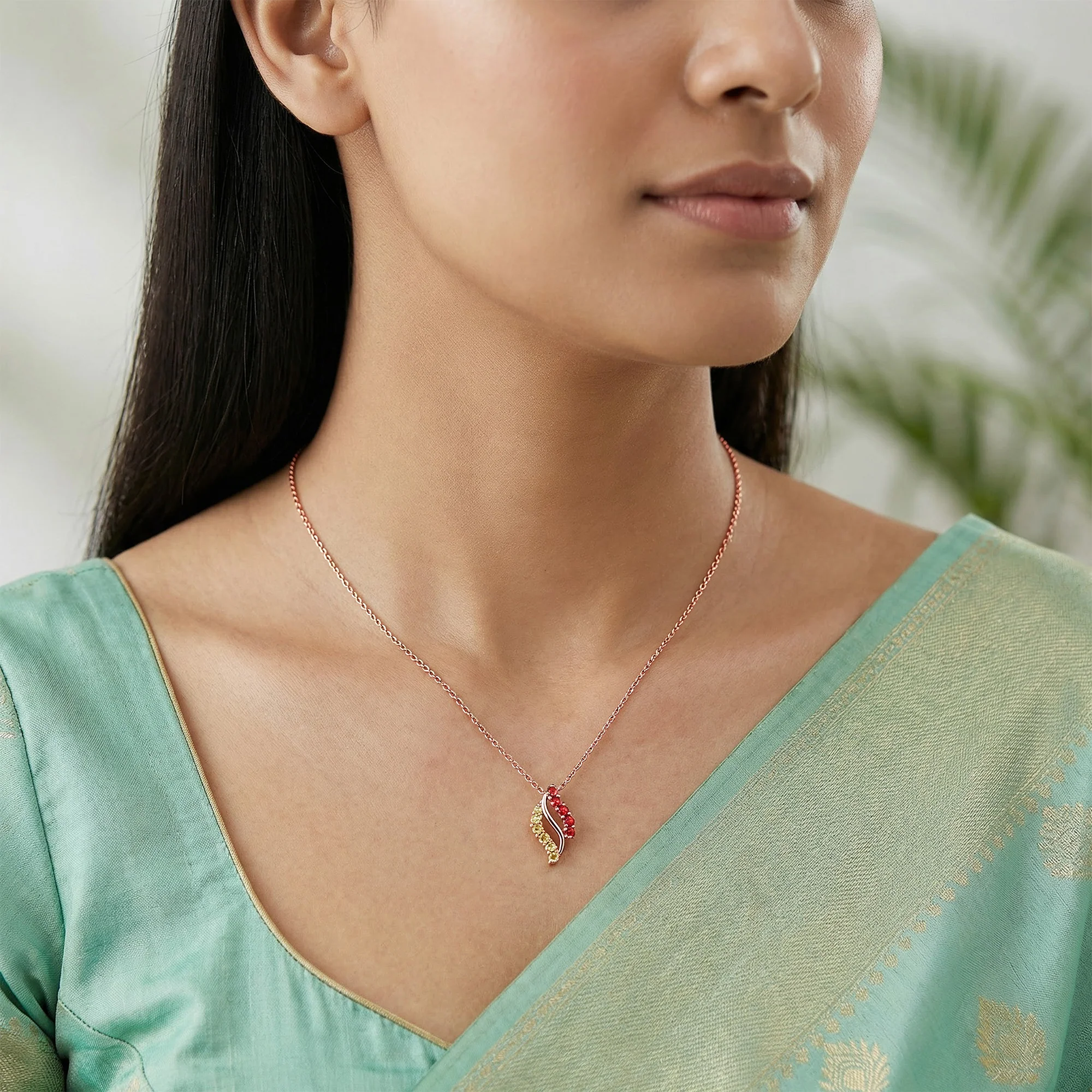 Rose Gold Mazu Pendant With Link Chain - Image 3