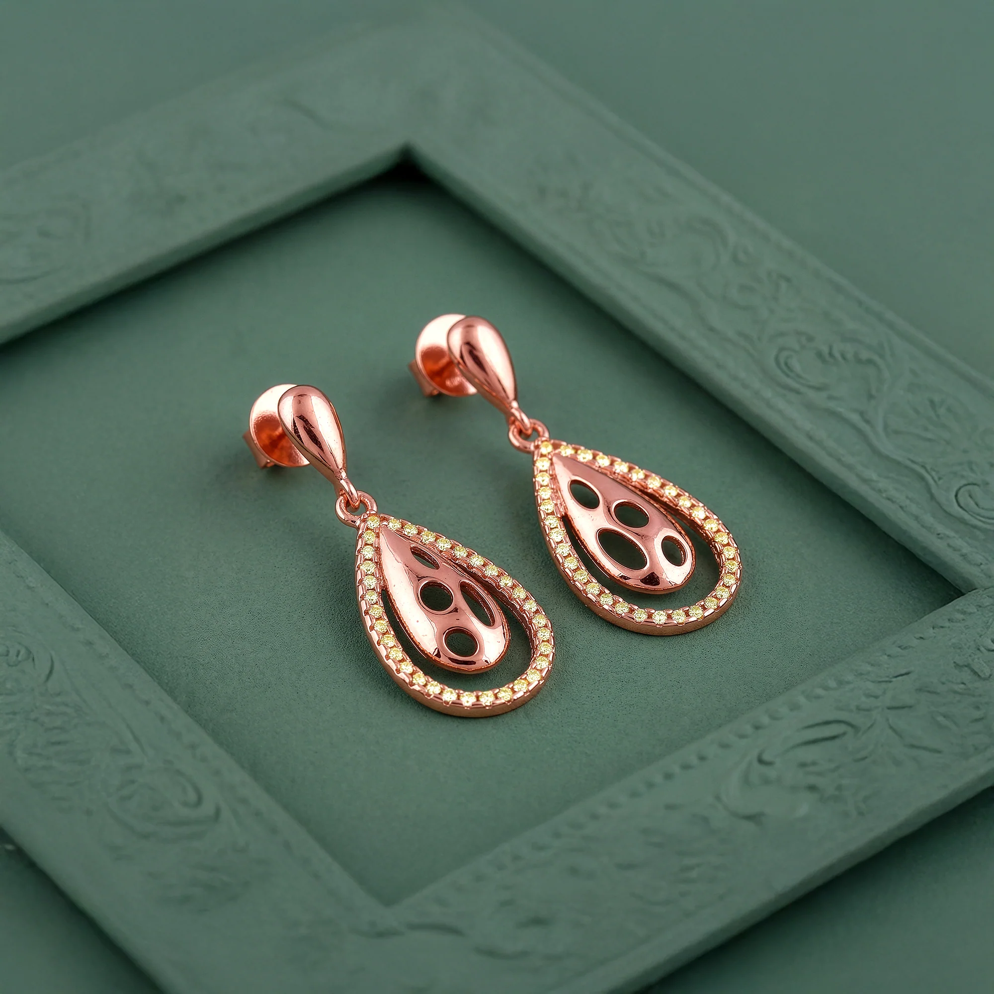 Rose Gold Meherika  Earrings - Image 2