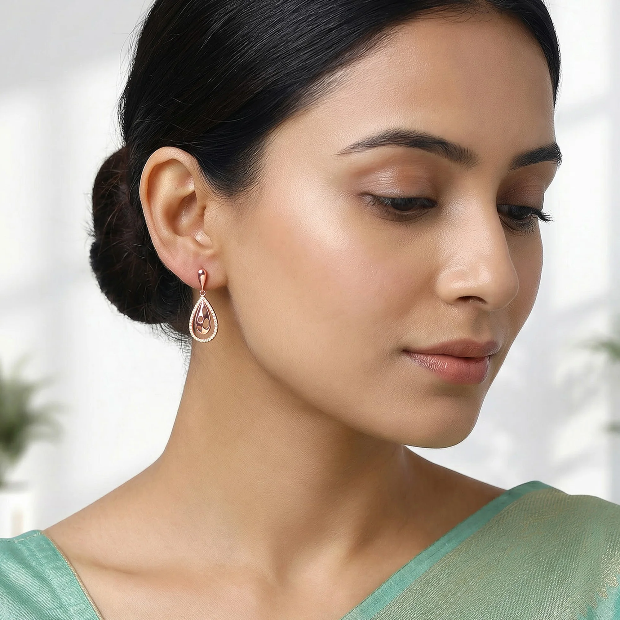 Rose Gold Meherika  Earrings - Image 3